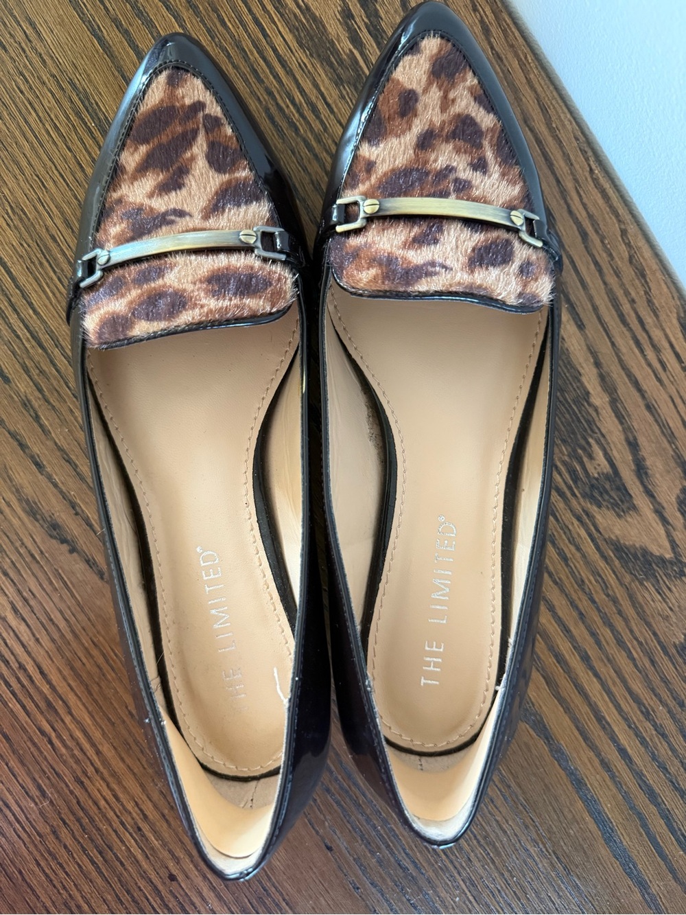 The Limited Leopard-Print Pointed Loafers with Dark Brown Trim - Picture 4 of 5